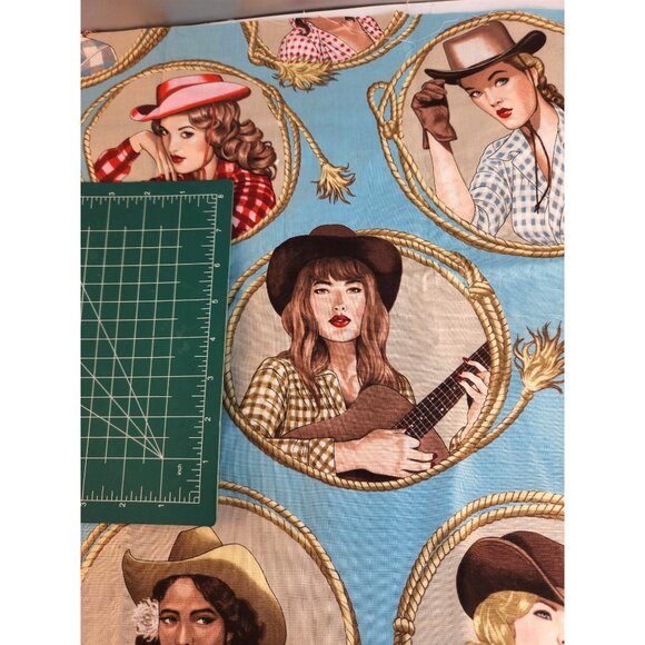Alexander Henry Fabrics 2023 Design Group Western Cowgirl Retro 1 Yard x 45” - Picture 4 of 14